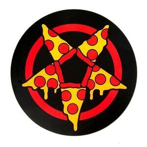 Sourpuss Tempered Glass Cutting Board Trivet Vegan Pizza Pentacle Goth Kitchen